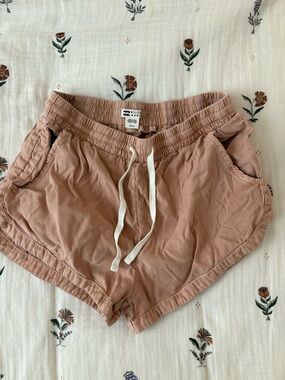 Billabong Women's Dusty Rose Elastic Drawstring Athletic Shorts